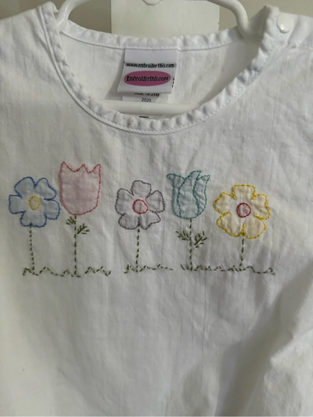 Embroidered Flower Romper